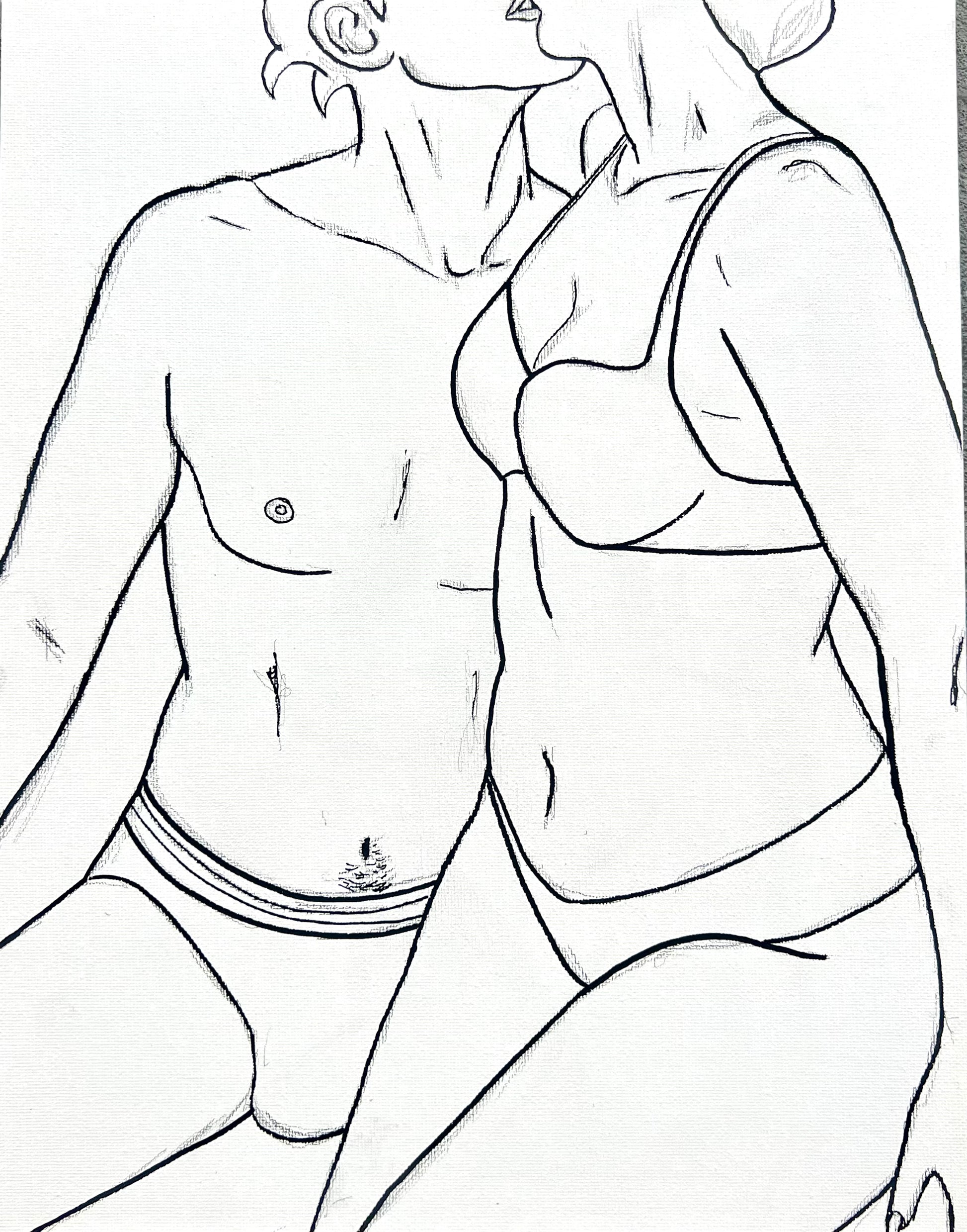 Couples Dual Pose - Canvas Only